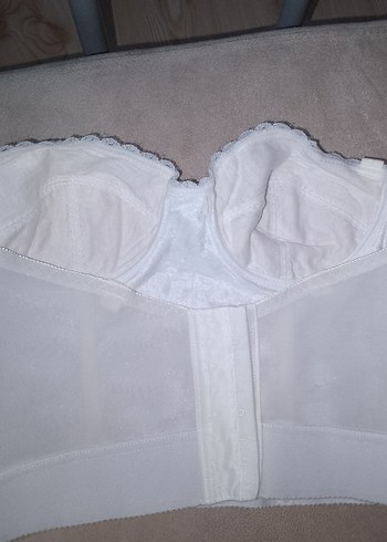 Dantel Detaylı Beyaz Midi Sütyen - Görsel 2