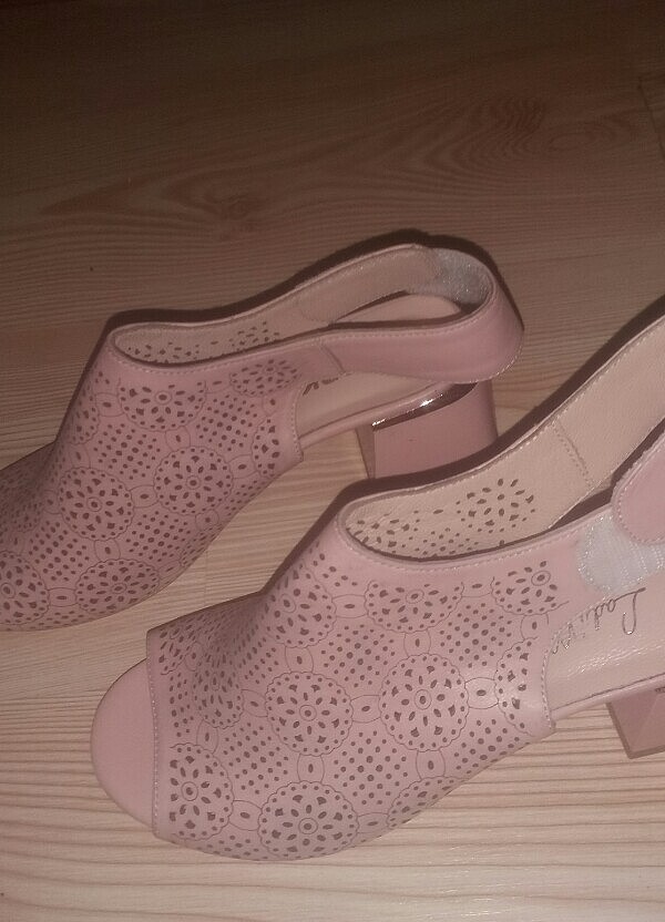 Hakiki deri az topuklu yazlık ayakkabı  - Görsel 3