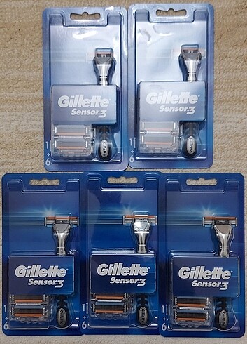 GİLLETTE SENSOR 3 - 6 BAŞLIK VE 1 SAP ( 1 PAKET ) - Görsel 2