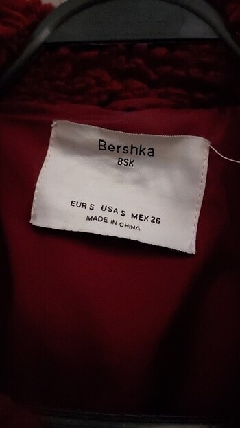 BERSHKA BORDO KIŞLIK PELUŞ KABAN - Görsel 5