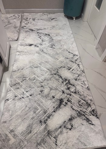 Gri Yılan Desenli Modern Halı - Görsel 2