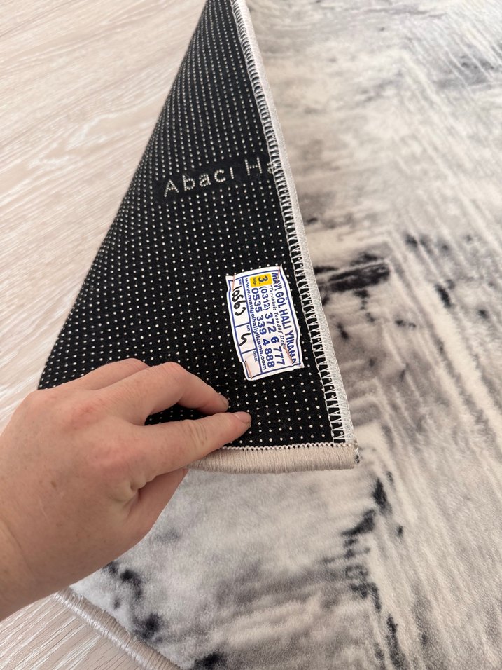 Gri Yılan Desenli Modern Halı - Görsel 5