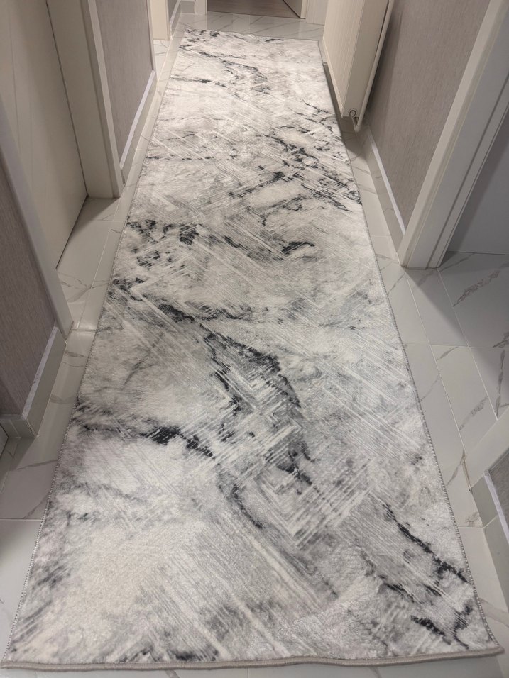 Gri Yılan Desenli Modern Halı - Görsel 3