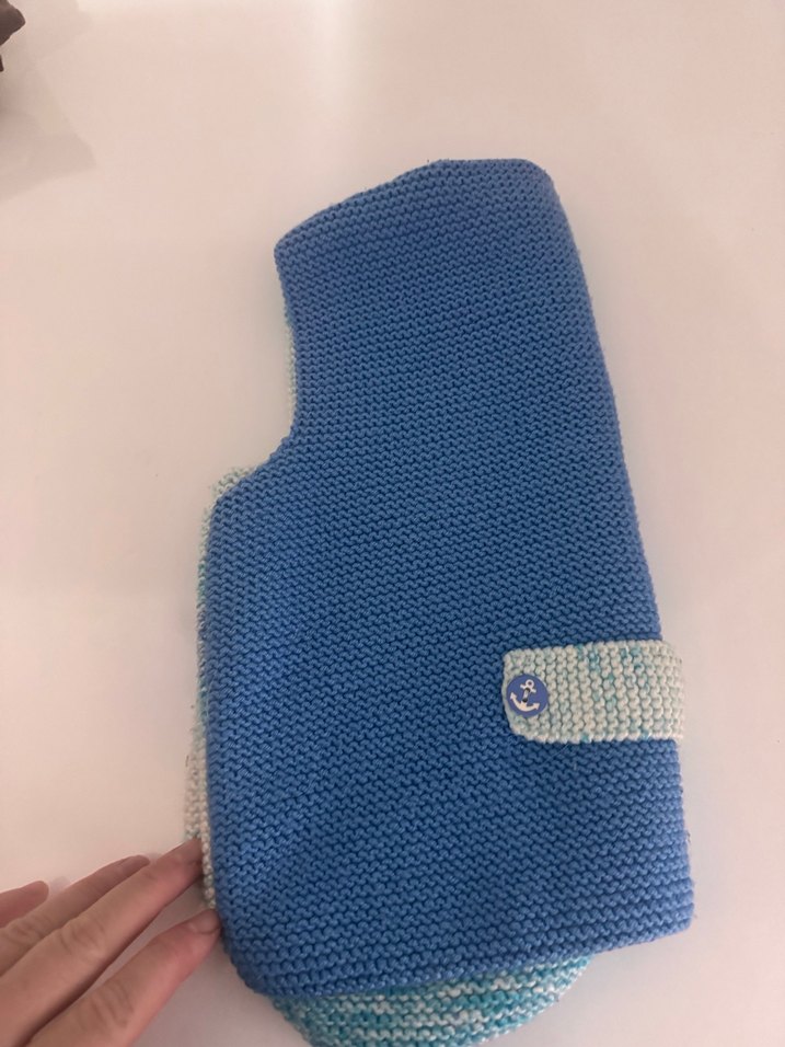 Erkek Çocuk Örgü Mavi Yelek - Görsel 2