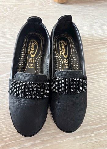 Siyah Yılan Desenli Kadın Dolgu Topuk Babet - Görsel 2