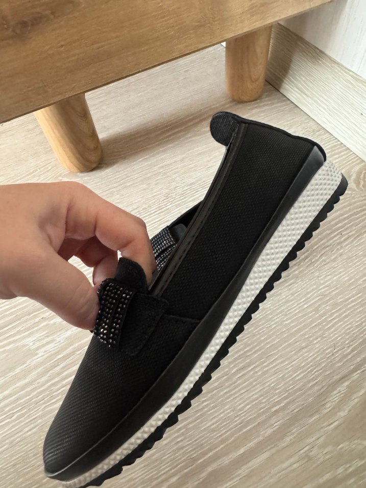 Siyah Yılan Desenli Kadın Dolgu Topuk Babet - Görsel 3