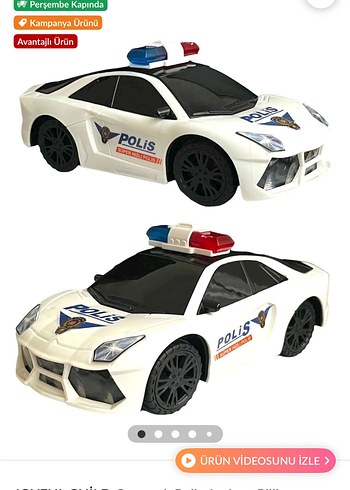 Beyaz Polis Oyuncak Arabası 3D Işıklı - Görsel 4