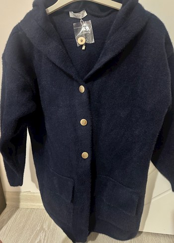 Lacivert Erkek Çocuk Düğmeli Kaban - Görsel 3