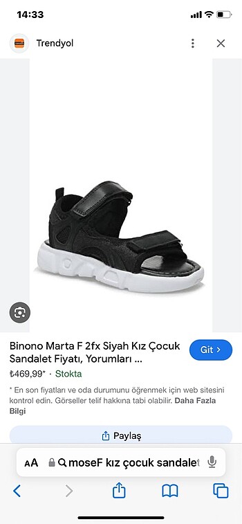 33 Beden siyah Renk Kız sandalet