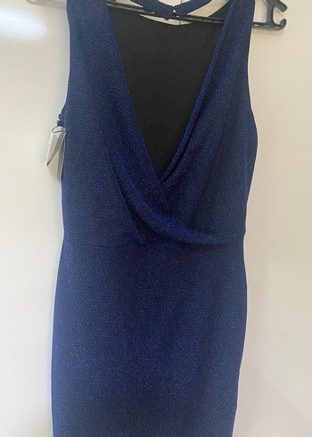 Lacivert Triko Midi Elbise - Görsel 6