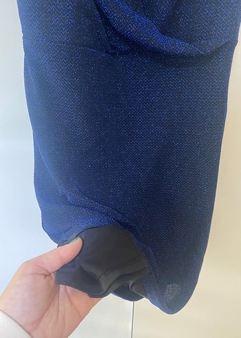 Lacivert Triko Midi Elbise - Görsel 13