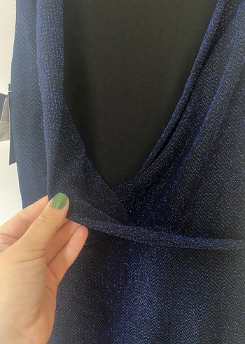 Lacivert Triko Midi Elbise - Görsel 11