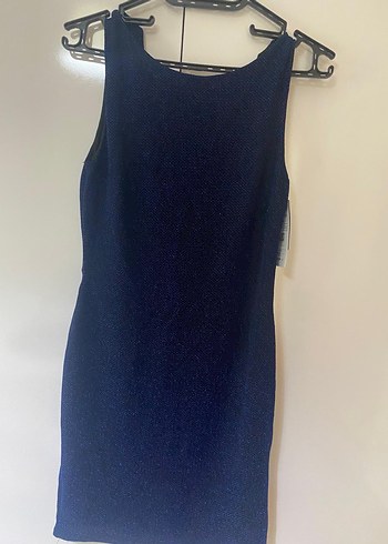 Lacivert Triko Midi Elbise - Görsel 4