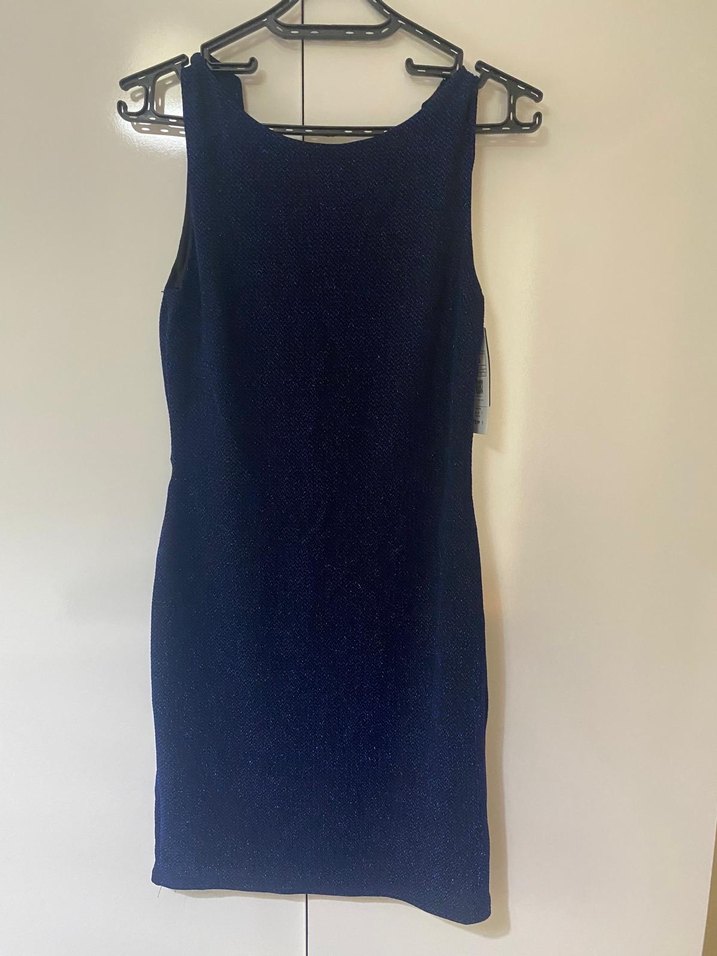 Lacivert Triko Midi Elbise - Görsel 2