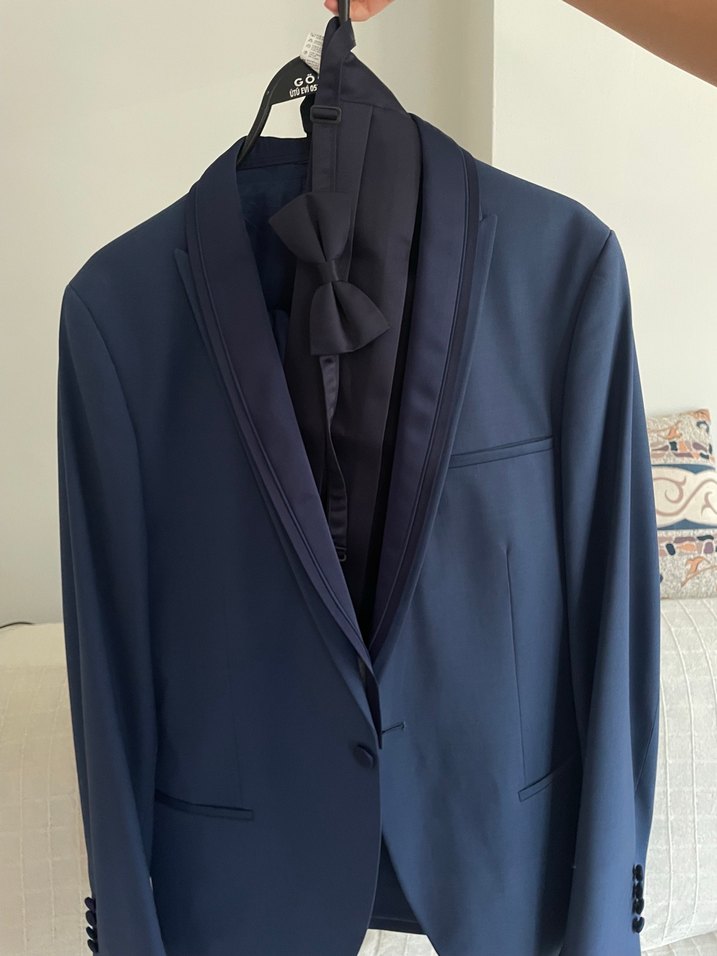 Lacivert Modern Klasik Damat Takımı - Görsel 2