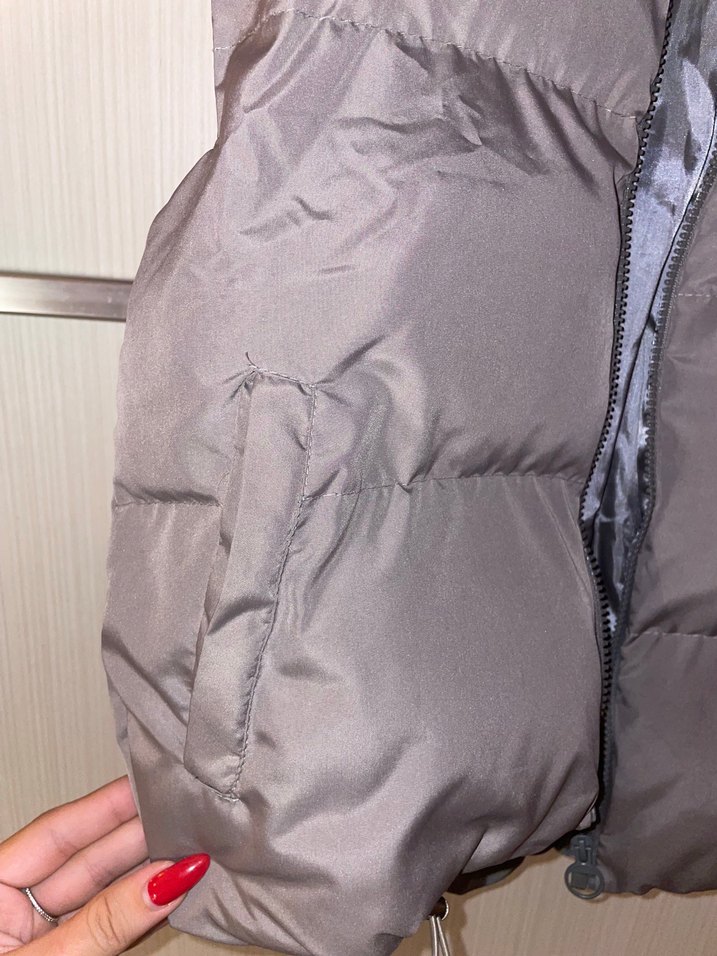 Gri Kadın Fermuarlı Yelek - Görsel 3