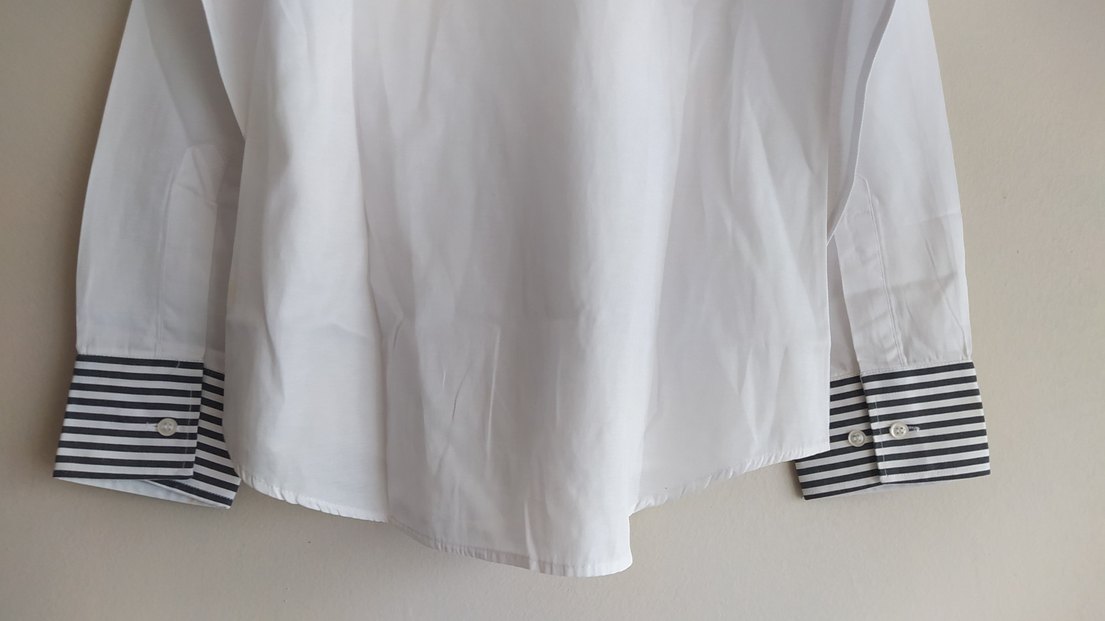Çizgili Yaka Detaylı Beyaz Erkek Gömlek - Görsel 5