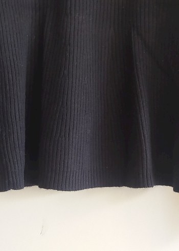 Kadın Siyah Boğazlı Örgü Yün Kazak - Görsel 3