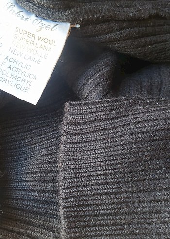 Kadın Siyah Boğazlı Örgü Yün Kazak - Görsel 11