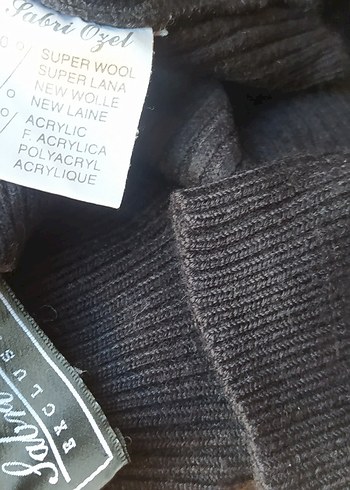 Kadın Siyah Boğazlı Örgü Yün Kazak - Görsel 12