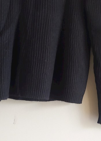 Kadın Siyah Boğazlı Örgü Yün Kazak - Görsel 6