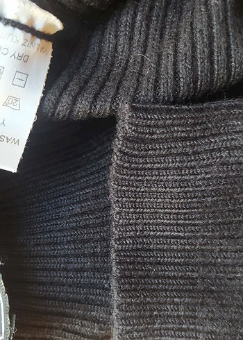 Kadın Siyah Boğazlı Örgü Yün Kazak - Görsel 8