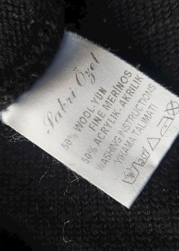 merinos Yün mont Siyah Triko Yelek kazak hiç giyilmedi - Görsel 12