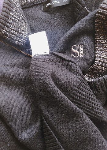 merinos Yün mont Siyah Triko Yelek kazak hiç giyilmedi - Görsel 17