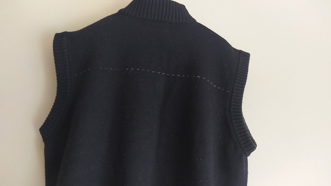 merinos Yün mont Siyah Triko Yelek kazak hiç giyilmedi - Görsel 5
