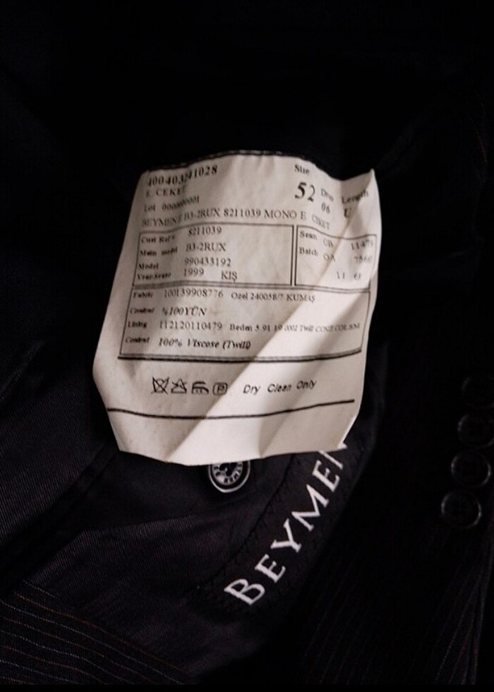 Beymen markali ince çizgili saf yün ceket - Görsel 3