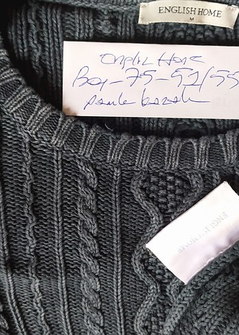 English home Gri Örgü Kazak unisex - Görsel 8