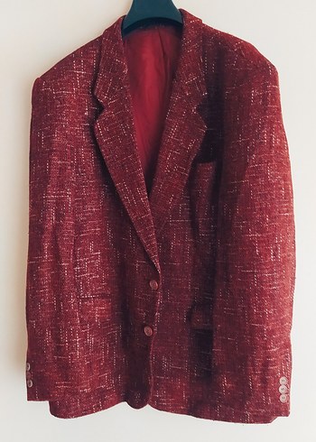 Erkek Bordo Düğmeli kalın Ceket - Görsel 5