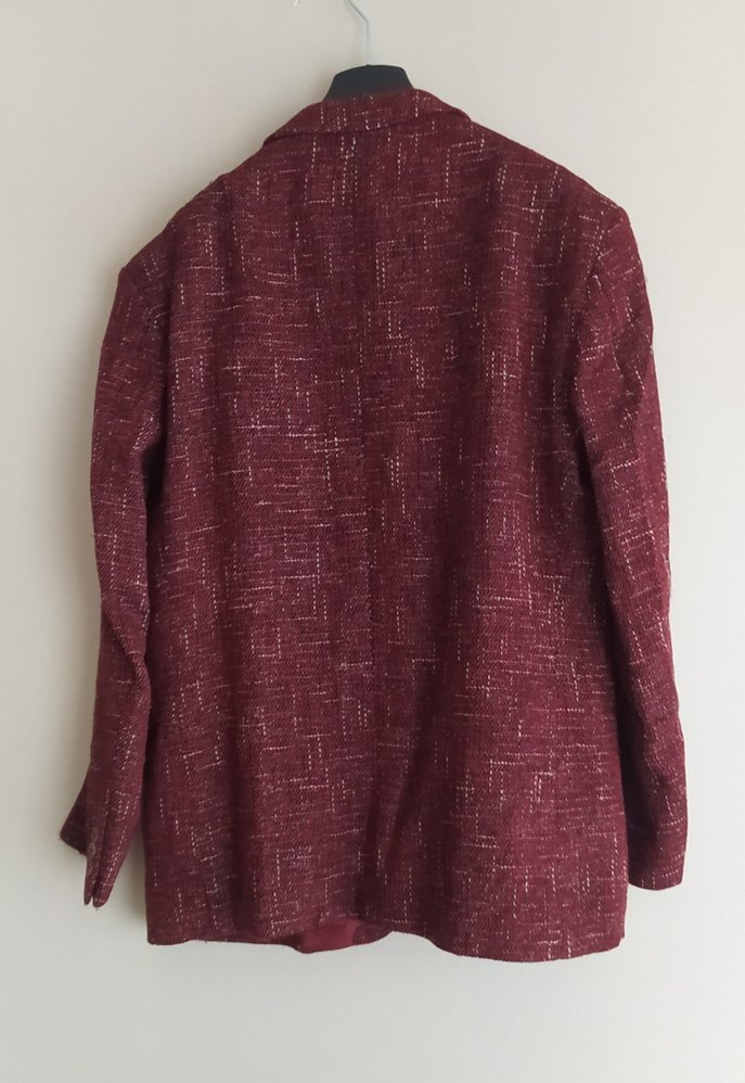 Erkek Bordo Düğmeli kalın Ceket - Görsel 4