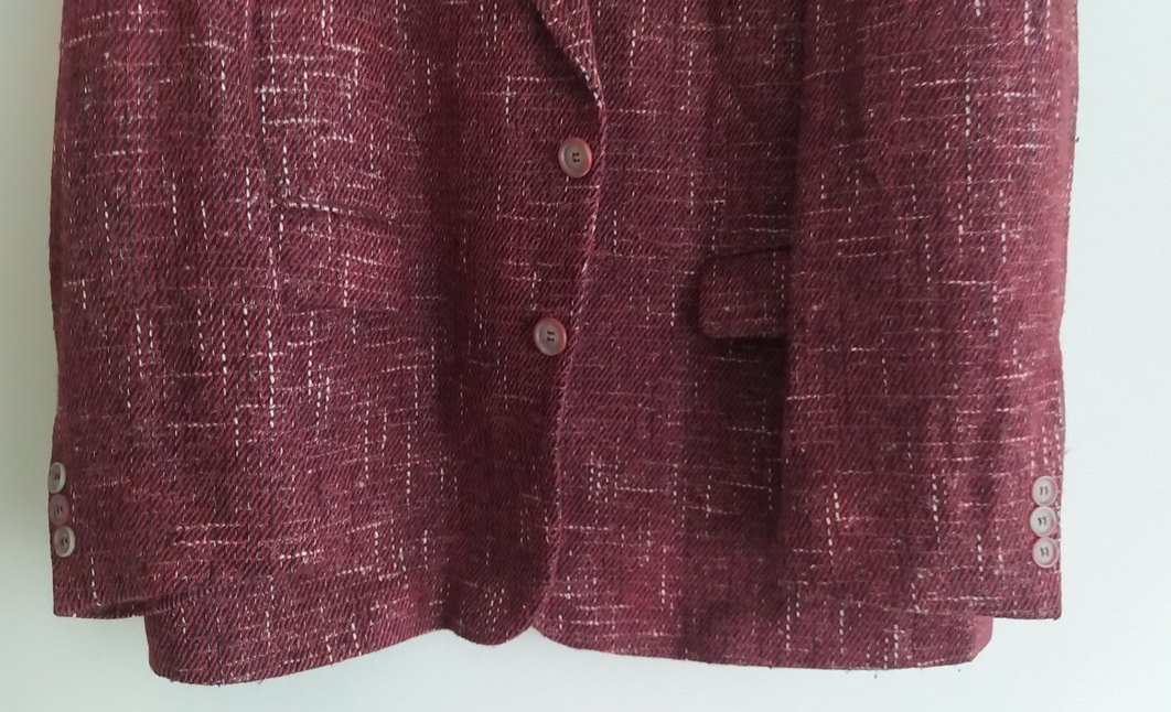 Erkek Bordo Düğmeli kalın Ceket - Görsel 3