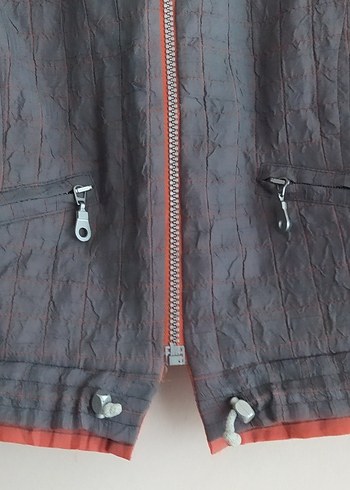 Gri Keten yelek Fermuarlı Ceket - Görsel 3