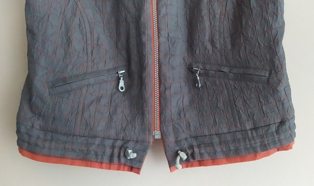 Gri Keten yelek Fermuarlı Ceket - Görsel 3