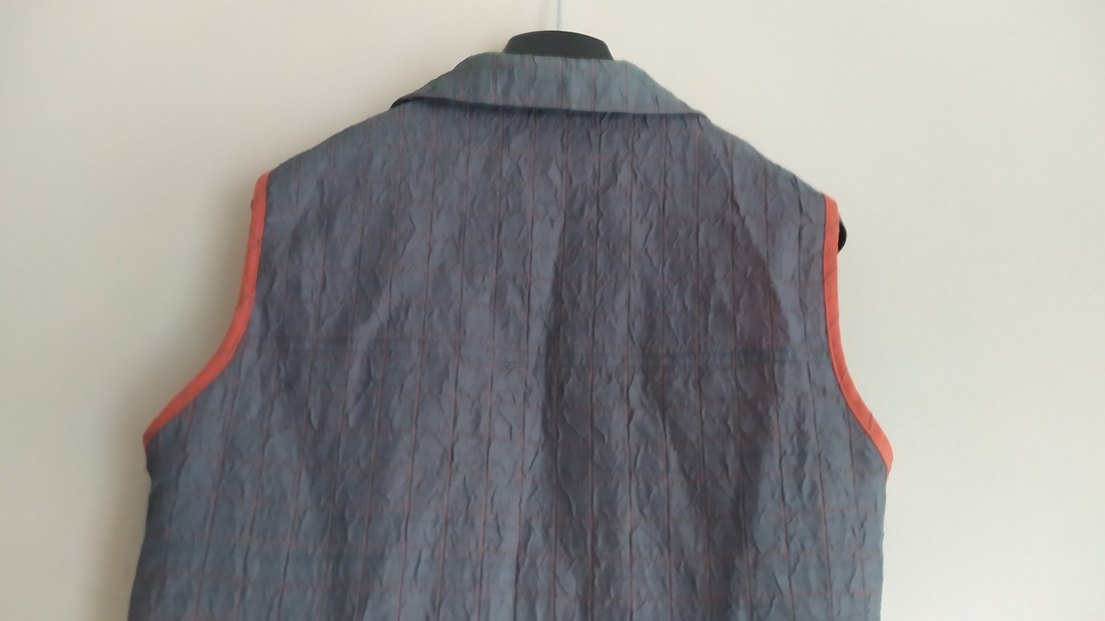 Gri Keten yelek Fermuarlı Ceket - Görsel 5