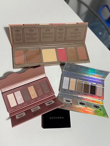 Sephora Sephora allık kontür paleti ve 2 adet far paleti