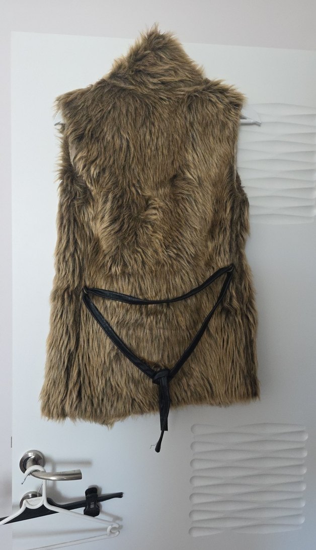 Kahverengi Kürklü Kadın Yelek - Görsel 4