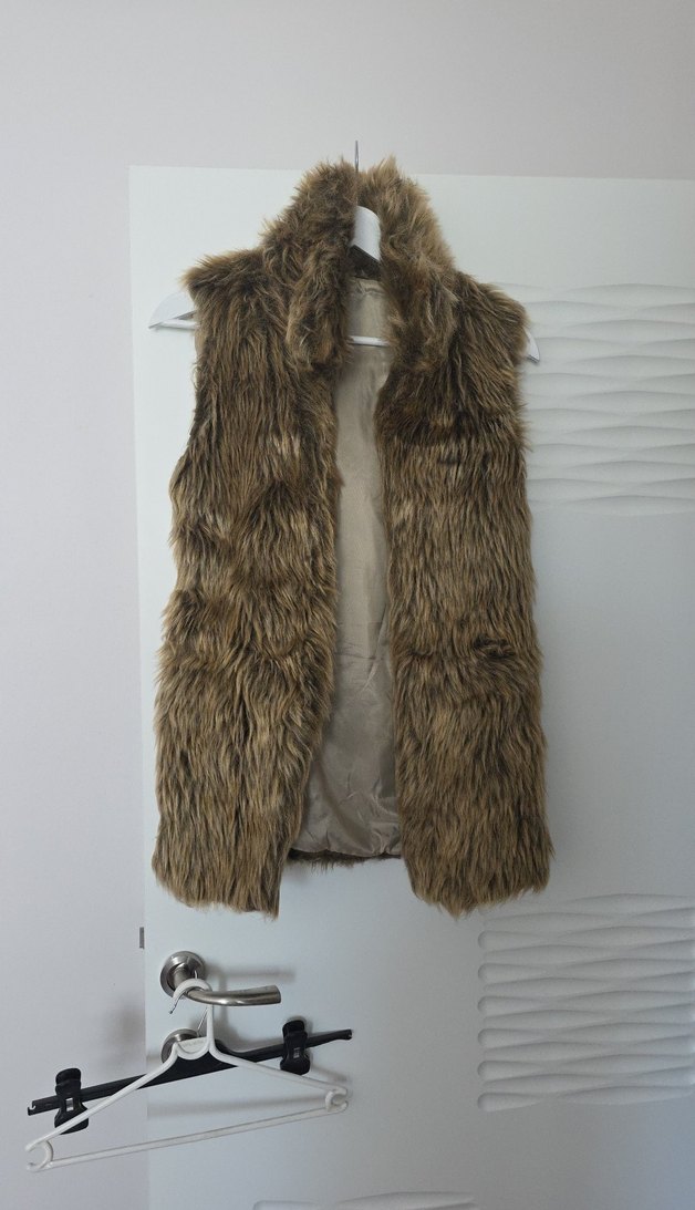 Kahverengi Kürklü Kadın Yelek - Görsel 2