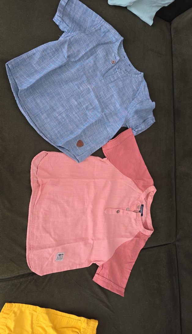 Erkek Çocuk Düğmeli Kısa Kollu Pamuklu gömlek - Görsel 3