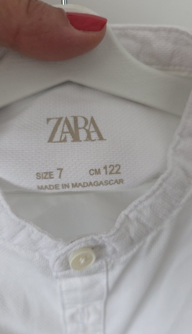 ZARA Erkek Çocuk Beyaz Keten Gömlek - Görsel 4