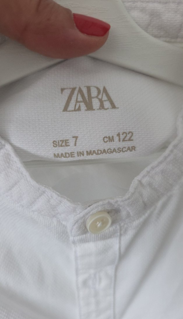 ZARA Erkek Çocuk Beyaz Keten Gömlek - Görsel 3