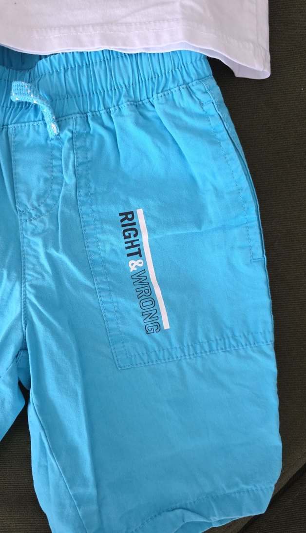 Mavi Erkek Bebek Kısa Kollu Takım - Görsel 2