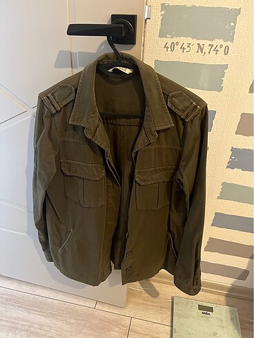 Zara kot denim ceket haki