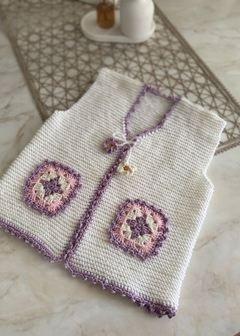 Örgü Kız Yeleği - Görsel 4