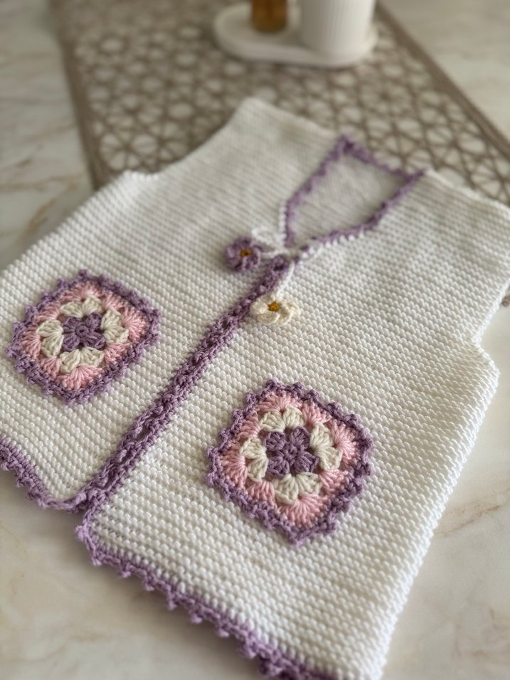 Örgü Kız Yeleği - Görsel 5