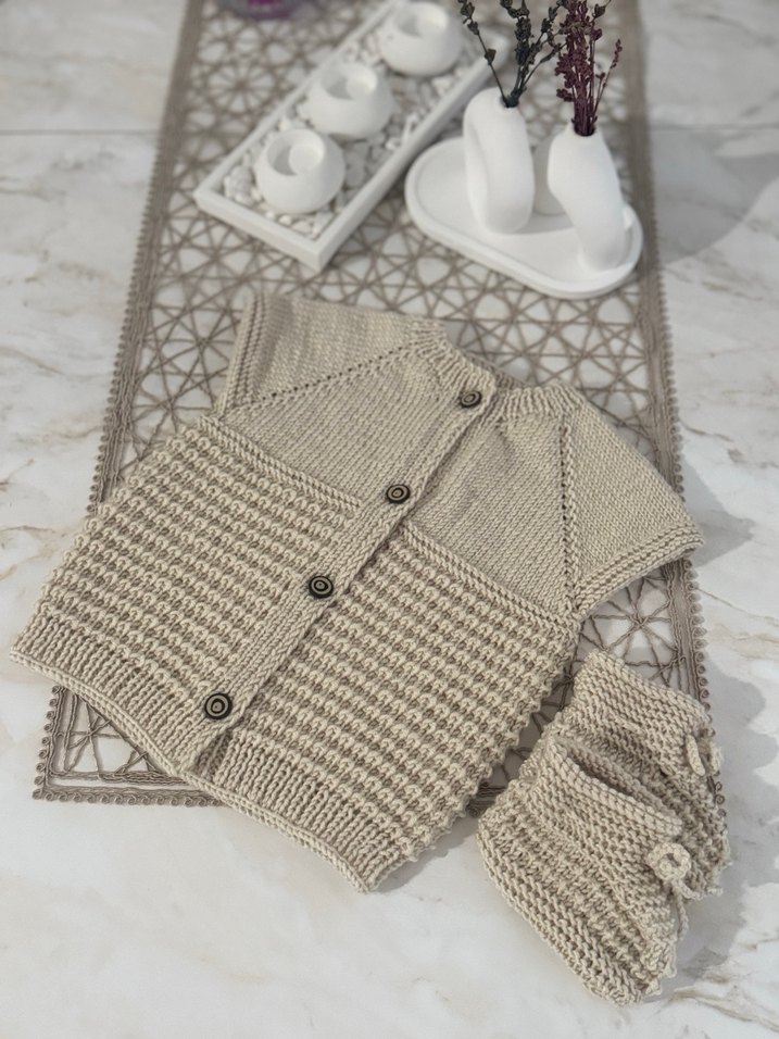 Örgü Bebek Erkek Takımı - Görsel 2