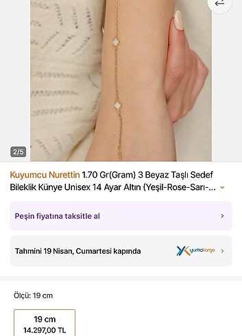 14 k bileklik