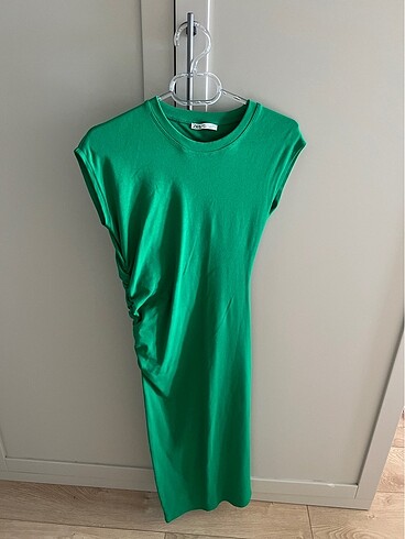 Zara midi elbise yeşil